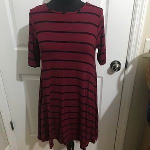 Maroon striped dress